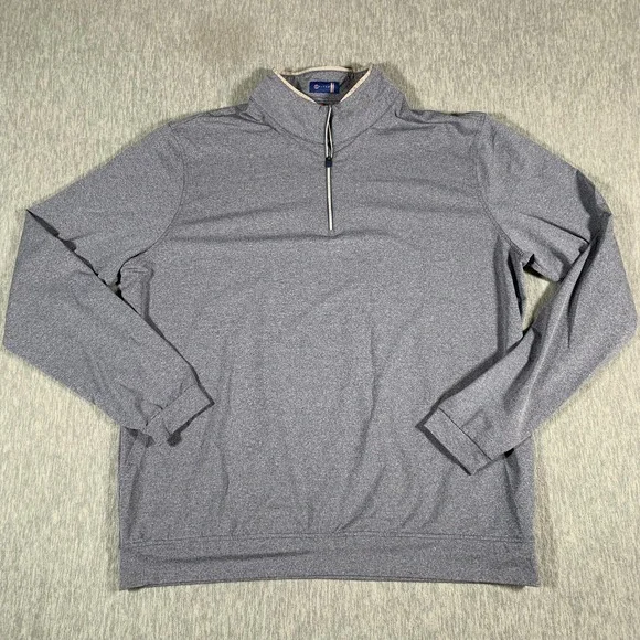 Stitch Sweater Mens XL Blue Heather Quarter Zip Golf Pullover Performance - Picture 2 of 12